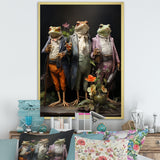 Dressed Frog Ballet - Frog Canvas Wall Art