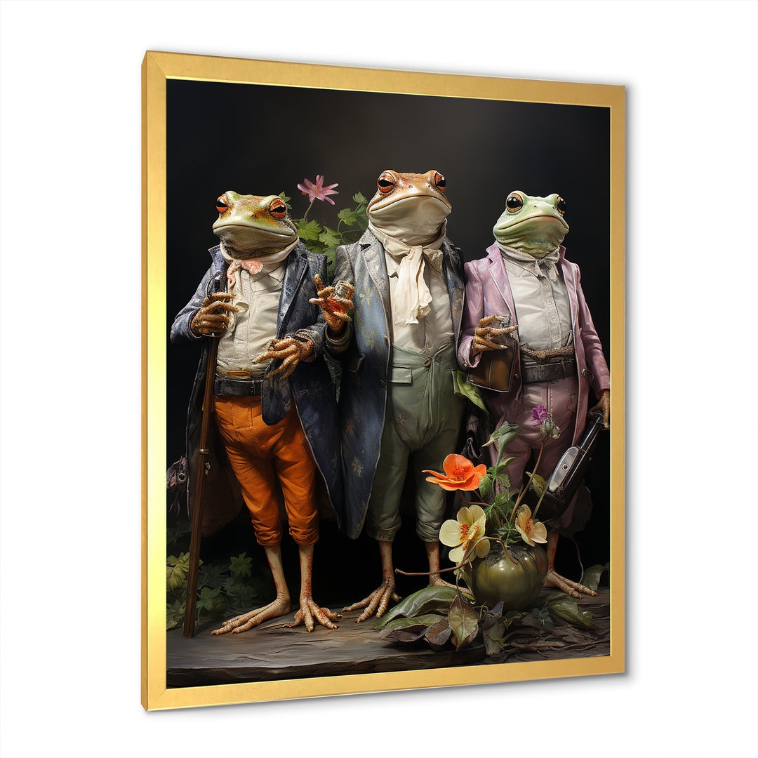 Dressed Frog Ballet - Frog Canvas Wall Art