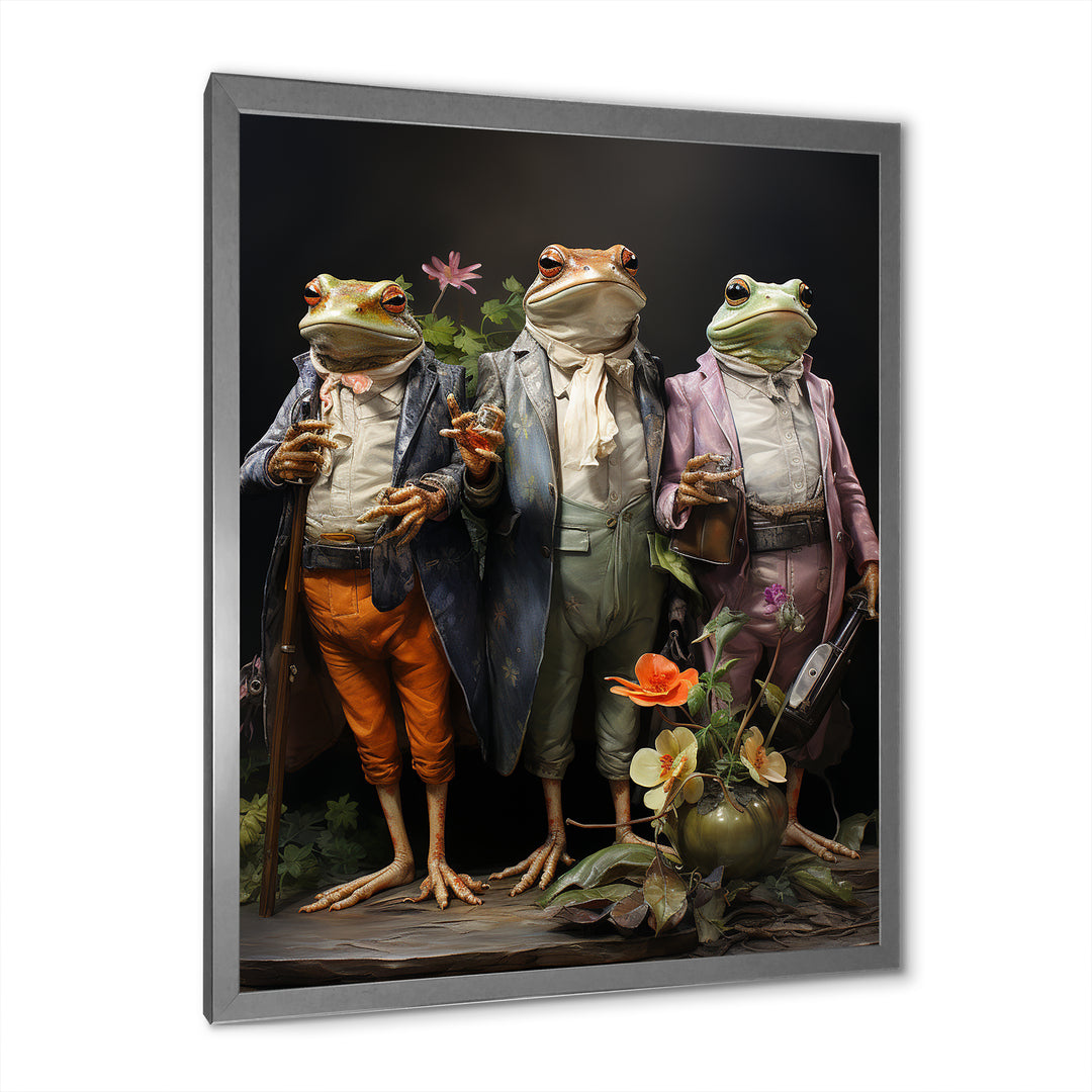 Dressed Frog Ballet - Frog Canvas Wall Art