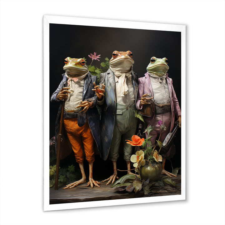Dressed Frog Ballet - Frog Canvas Wall Art