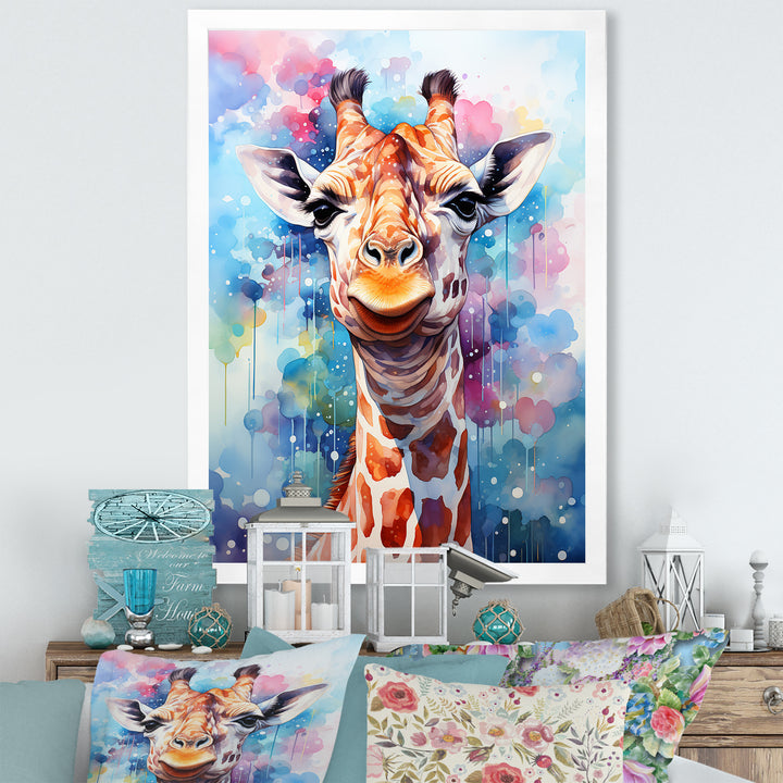 Pop Art Giraffe Portrait - Giraffe Wall Decor