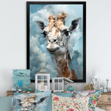 Blue Giraffes In Harmony - Giraffe Wall Art Prints
