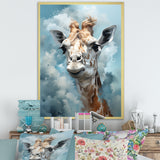 Blue Giraffes In Harmony - Giraffe Wall Art Prints