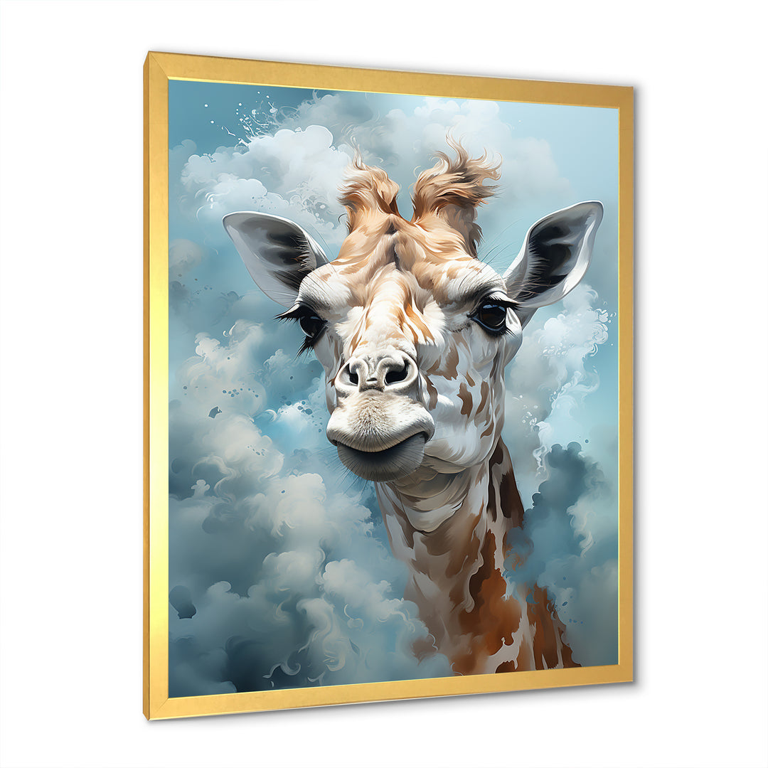 Blue Giraffes In Harmony - Giraffe Wall Art Prints