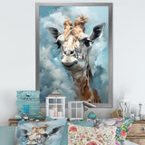 Blue Giraffes In Harmony - Giraffe Wall Art Prints
