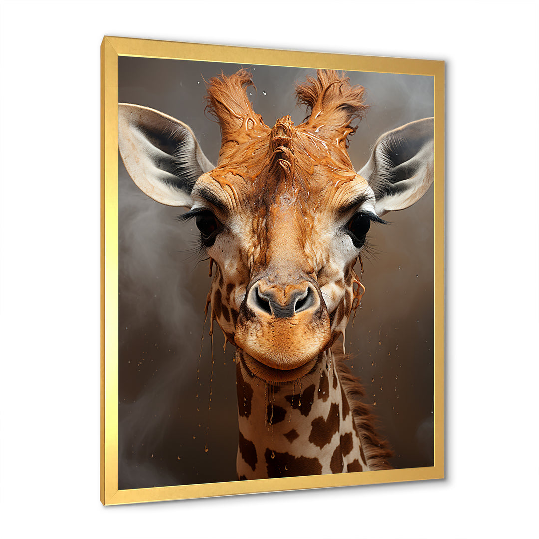 Selfie Giraffe In Sepia Tone - Giraffe Wall Art Prints