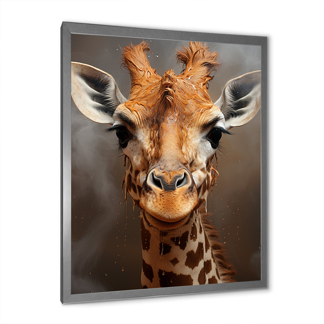 Selfie Giraffe In Sepia Tone - Giraffe Wall Art Prints