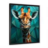 Green Giraffe Cubist Grace - Giraffe Large Canvas Wall Art