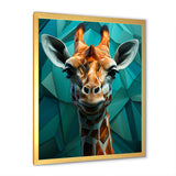 Green Giraffe Cubist Grace - Giraffe Large Canvas Wall Art