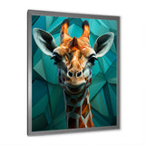 Green Giraffe Cubist Grace - Giraffe Large Canvas Wall Art