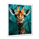Green Giraffe Cubist Grace - Giraffe Large Canvas Wall Art