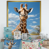 Brown Giraffe Dreamy Long Neck - Giraffe Living Room Wall Art