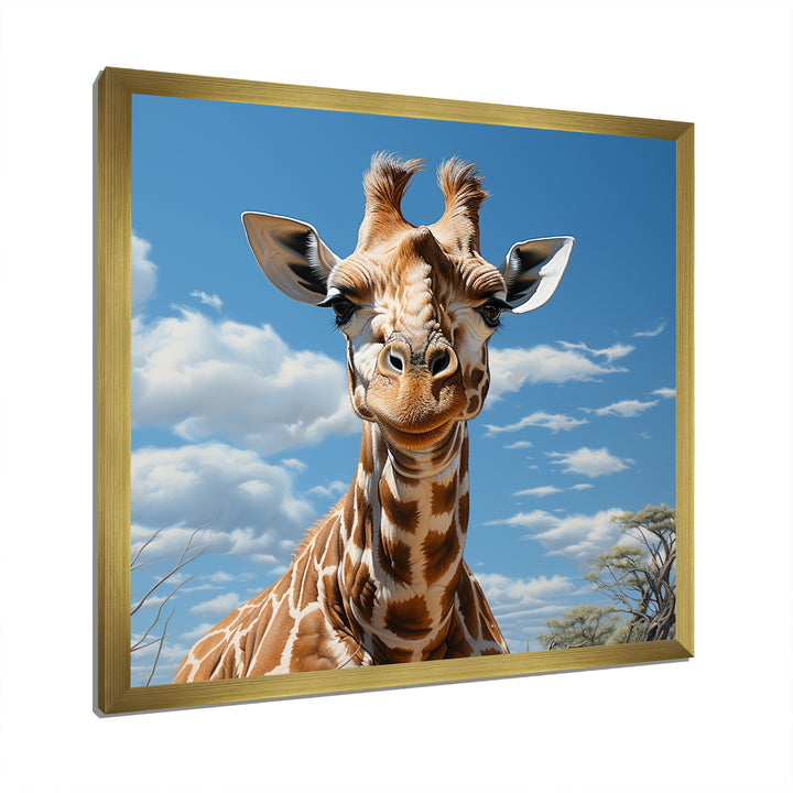Brown Giraffe Dreamy Long Neck - Giraffe Living Room Wall Art