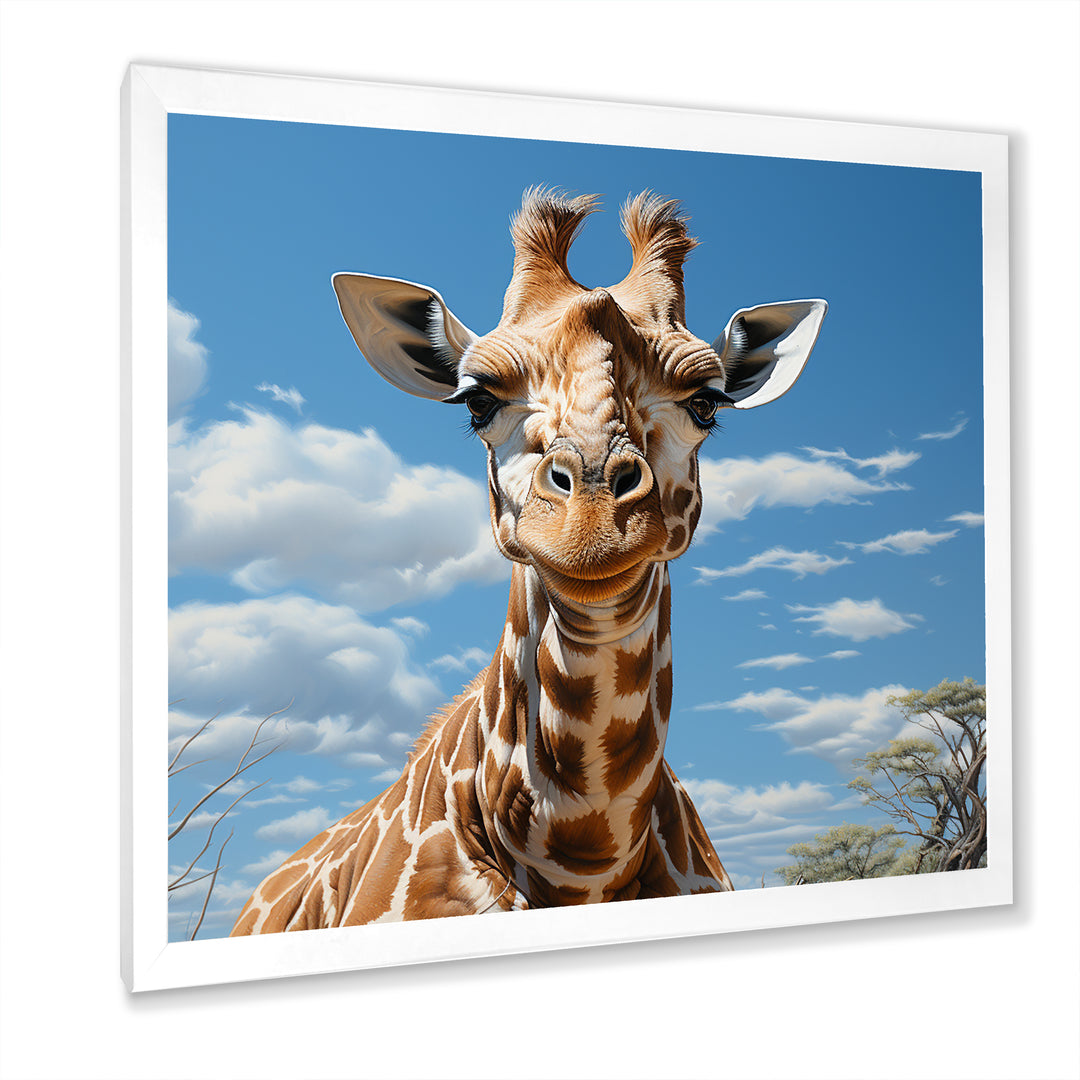 Brown Giraffe Dreamy Long Neck - Giraffe Living Room Wall Art