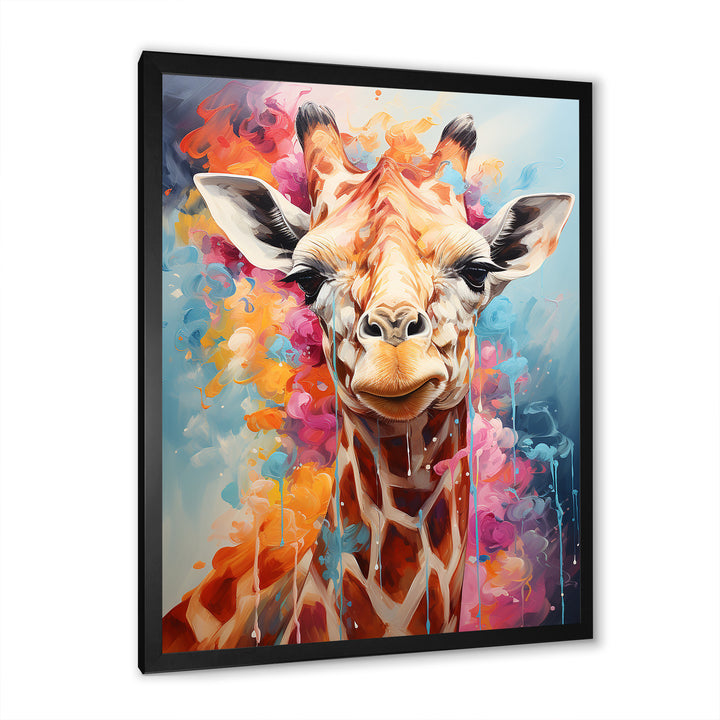 Popart Art Multicolor Giraffe Grace - Giraffe Wall Decor