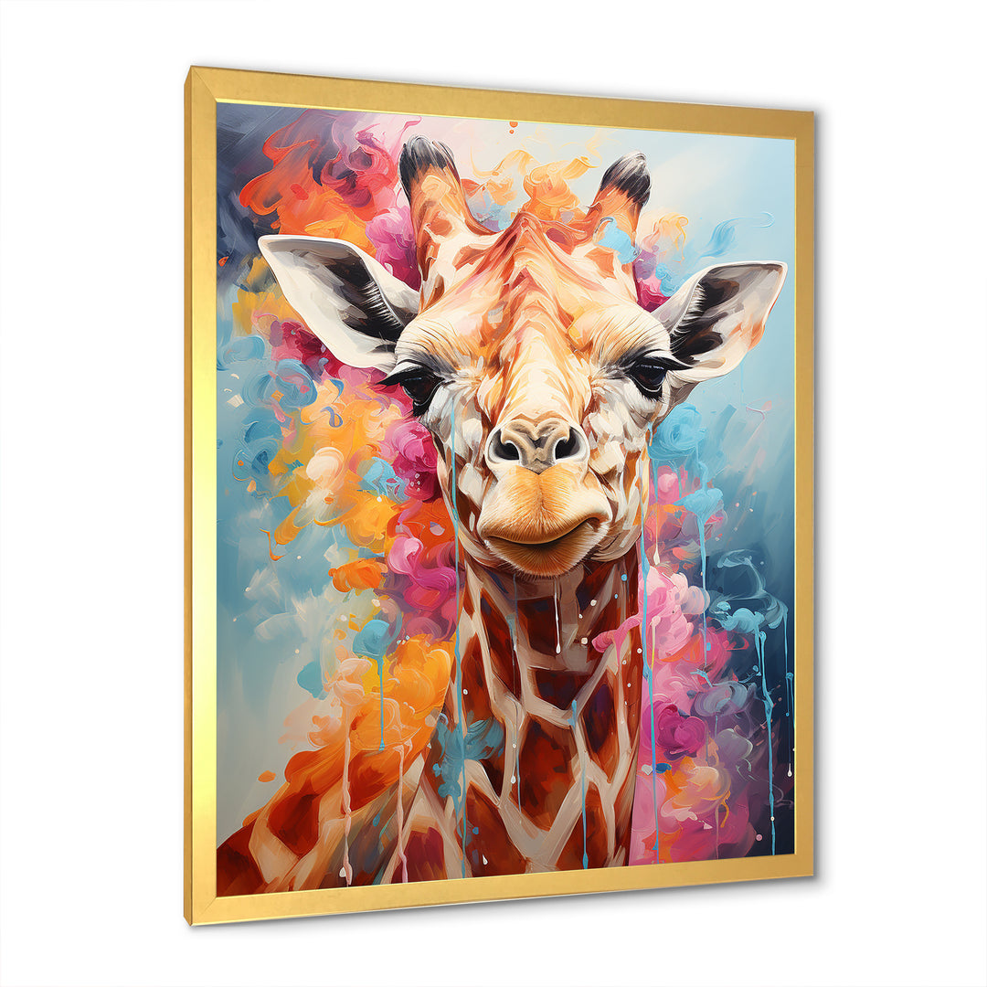 Popart Art Multicolor Giraffe Grace - Giraffe Wall Decor