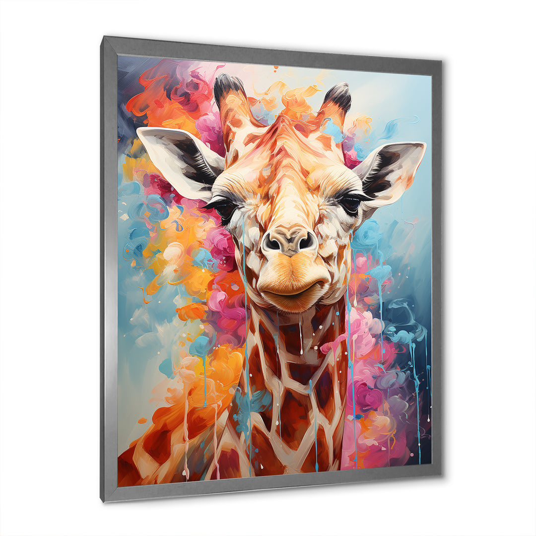 Popart Art Multicolor Giraffe Grace - Giraffe Wall Decor