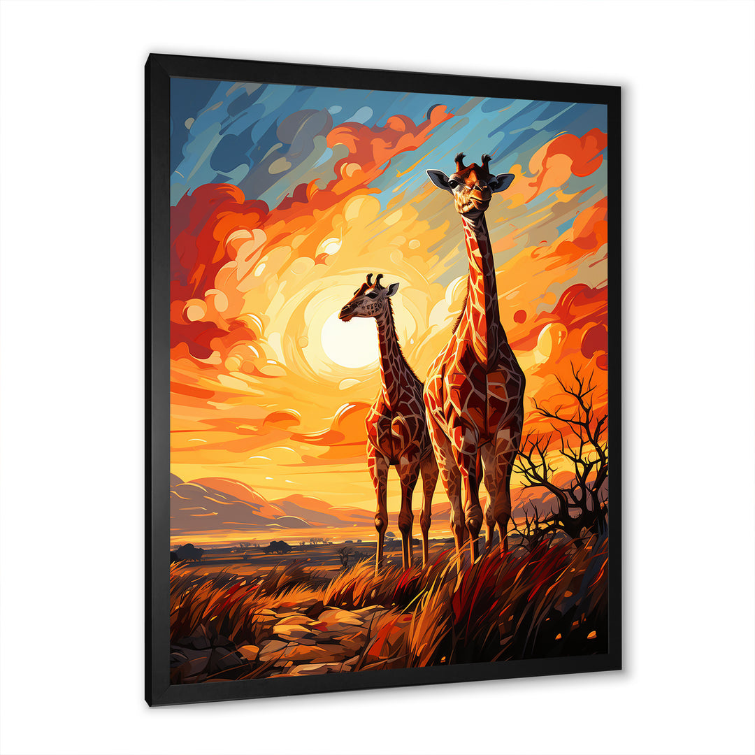 Giraffe African Horizon - Giraffe Wall Art Prints