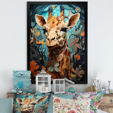 Teal Fantasy Tall Tale - Brown Giraffe Wall Art