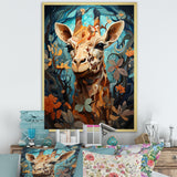 Teal Fantasy Tall Tale - Brown Giraffe Wall Art