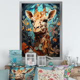 Teal Fantasy Tall Tale - Brown Giraffe Wall Art