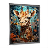 Teal Fantasy Tall Tale - Brown Giraffe Wall Art