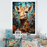 Teal Fantasy Tall Tale - Brown Giraffe Wall Art
