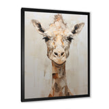 Minimalism Beige Giraffe Selfie - Giraffe Home Decor Art