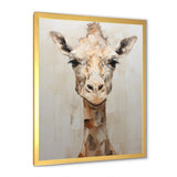 Minimalism Beige Giraffe Selfie - Giraffe Home Decor Art