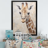 Minimalism Beige Giraffe Portrait - Giraffe Bedroom Wall Art