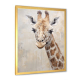 Minimalism Beige Giraffe Portrait - Giraffe Bedroom Wall Art