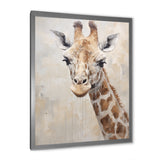 Minimalism Beige Giraffe Portrait - Giraffe Bedroom Wall Art