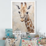 Minimalism Beige Giraffe Portrait - Giraffe Bedroom Wall Art