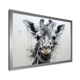 Minimalist Black And White Giraffe Stride - Giraffe Canvas Wall Art
