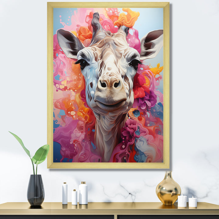 Multicolor Giraffe Pastel Giants - Giraffe Wall Art Prints