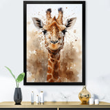 Giraffe In Sandy Brown - Giraffe Living Room Wall Art