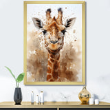 Giraffe In Sandy Brown - Giraffe Living Room Wall Art