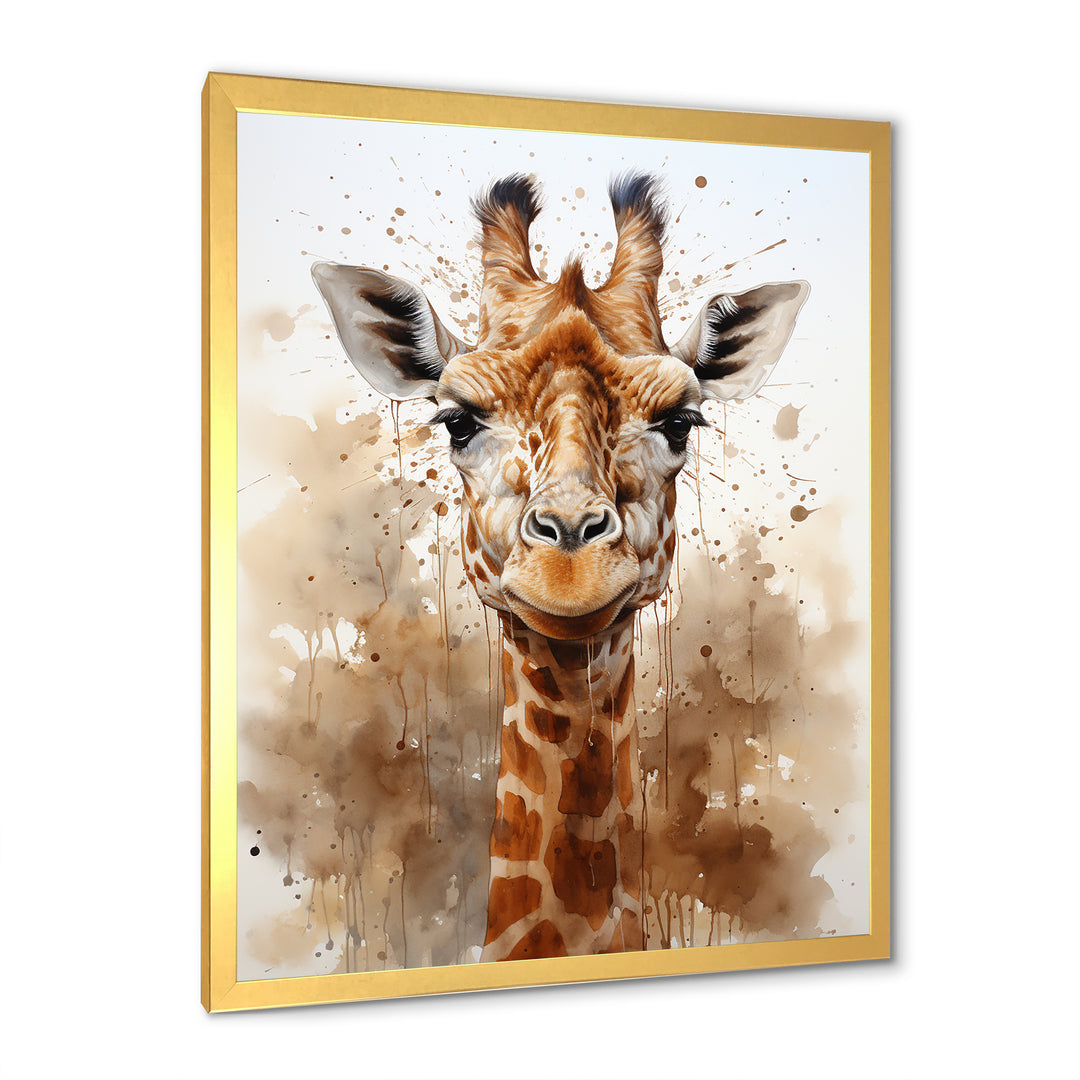 Giraffe In Sandy Brown - Giraffe Living Room Wall Art