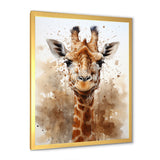 Giraffe In Sandy Brown - Giraffe Living Room Wall Art