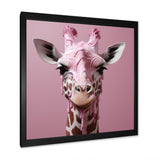 Pink Giraffe Romantic Stance - Giraffe Bedroom Wall Art