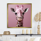 Pink Giraffe Romantic Stance - Giraffe Bedroom Wall Art