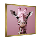 Pink Giraffe Romantic Stance - Giraffe Bedroom Wall Art