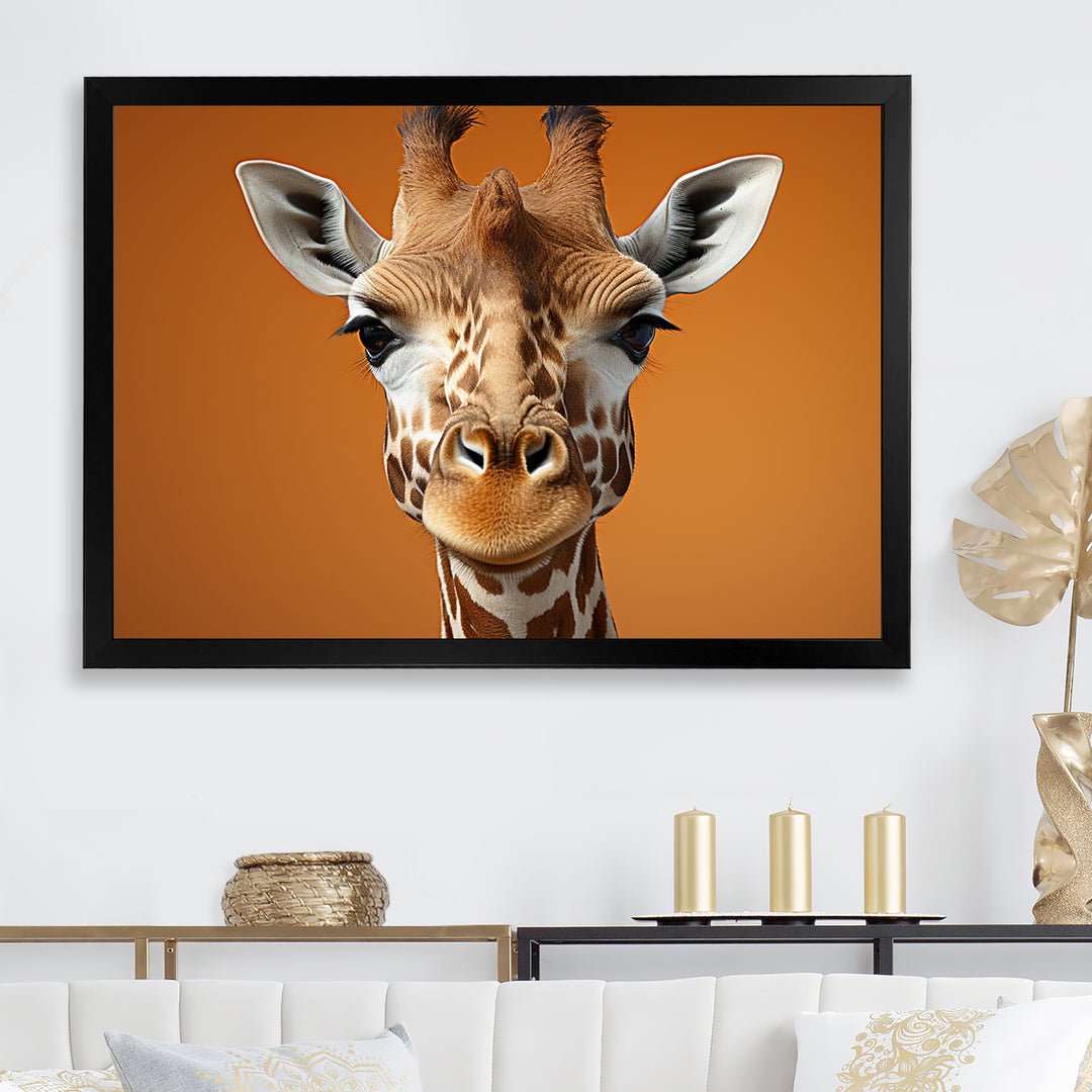 Brown Giraffe Savannah Sentinel - Giraffe Canvas Wall Art
