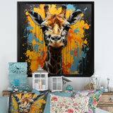 Yellow Giraffe Street Art - Giraffe Wall Decor