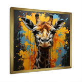Yellow Giraffe Street Art - Giraffe Wall Decor