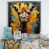 Yellow Giraffe Street Art - Giraffe Wall Decor