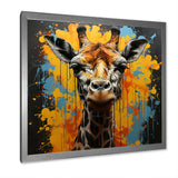 Yellow Giraffe Street Art - Giraffe Wall Decor