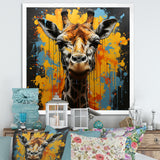 Yellow Giraffe Street Art - Giraffe Wall Decor