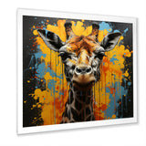 Yellow Giraffe Street Art - Giraffe Wall Decor