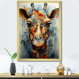 Modern Giraffe Brown Portrait - Brown Giraffe Wall Art